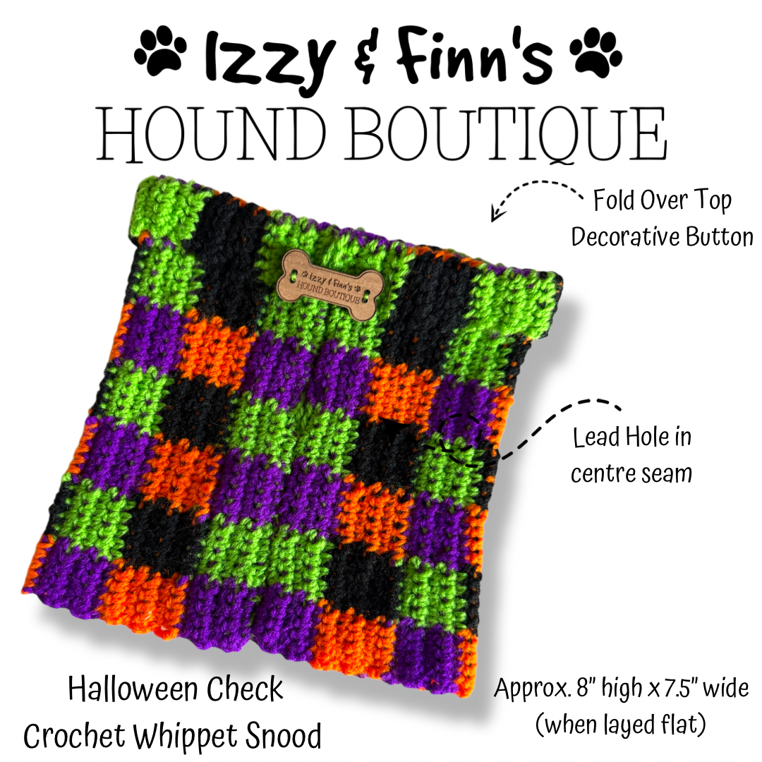 Ready Made - Halloween Check Crocheted Whippet Snood