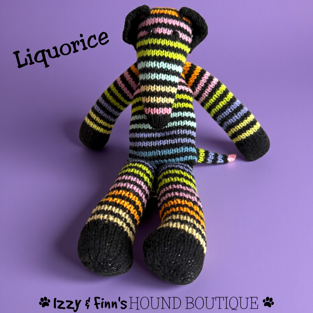 Liquorice - The Knitted Sock Dog