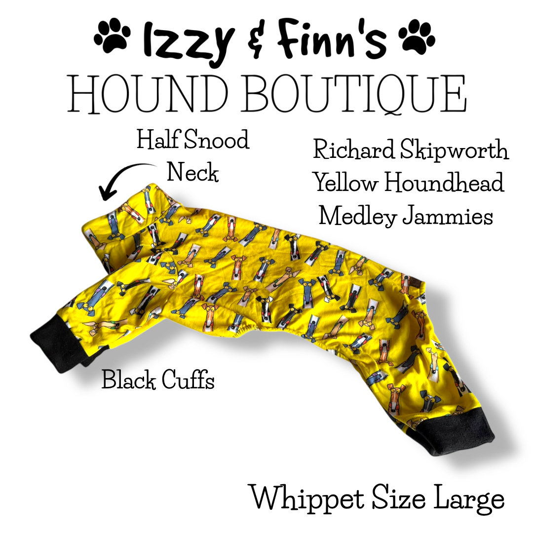Ready Made - Richard Skipworth Whippet 4 Leg Fleece Jammies - Size Whippet Large