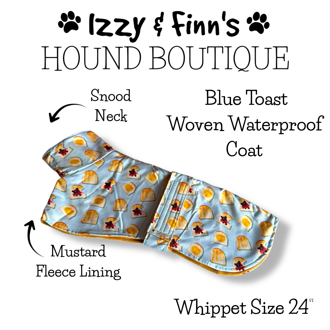 Ready Made - Blue Toast Woven Waterproof Coat - Size Whippet 24"