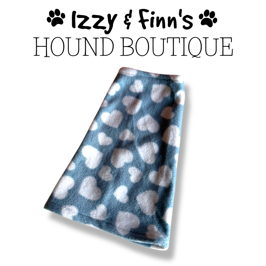 Ready Made - Valentines Hearts Blue Fleece Whippet Snood