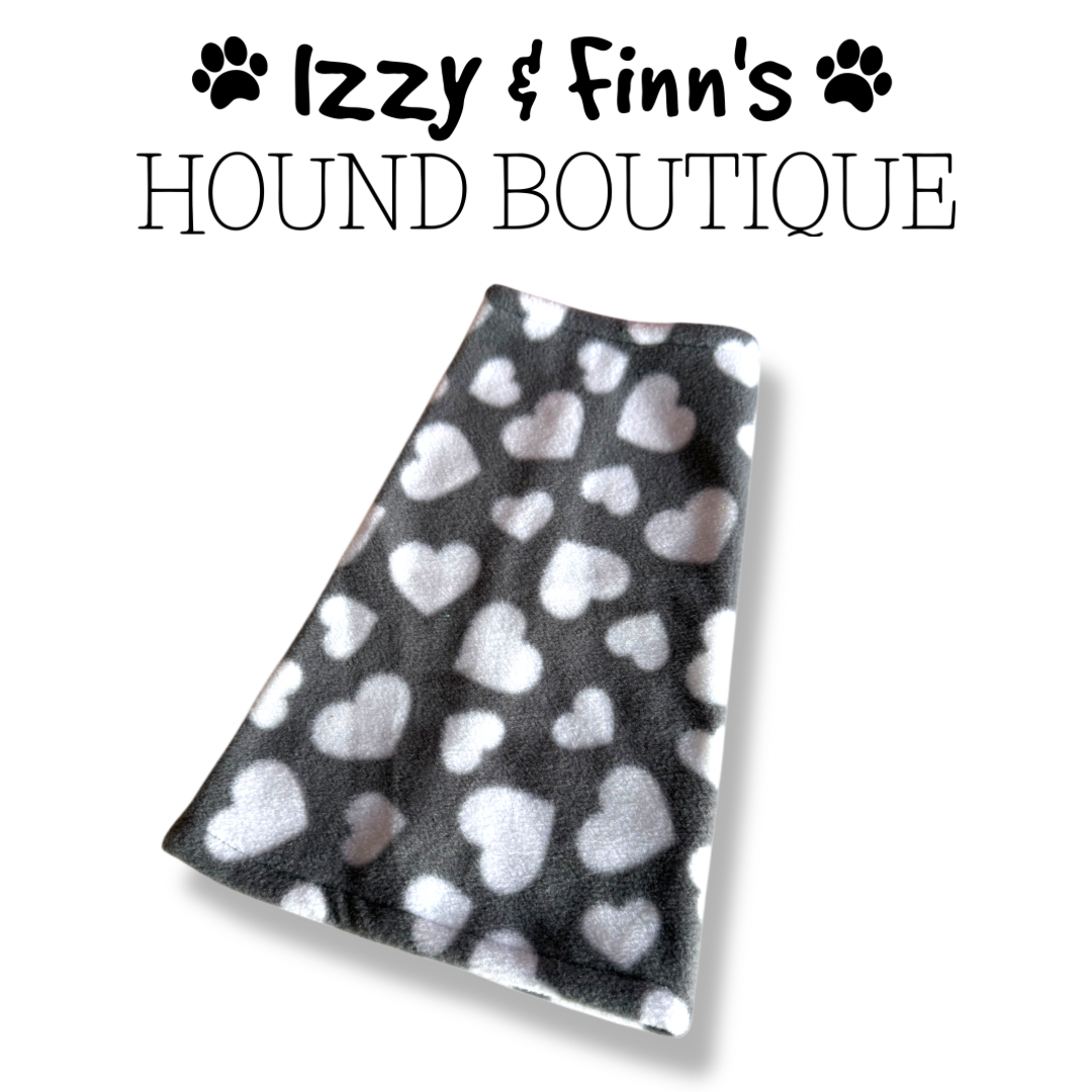 Ready Made - Valentines Hearts Grey Fleece Whippet Snood