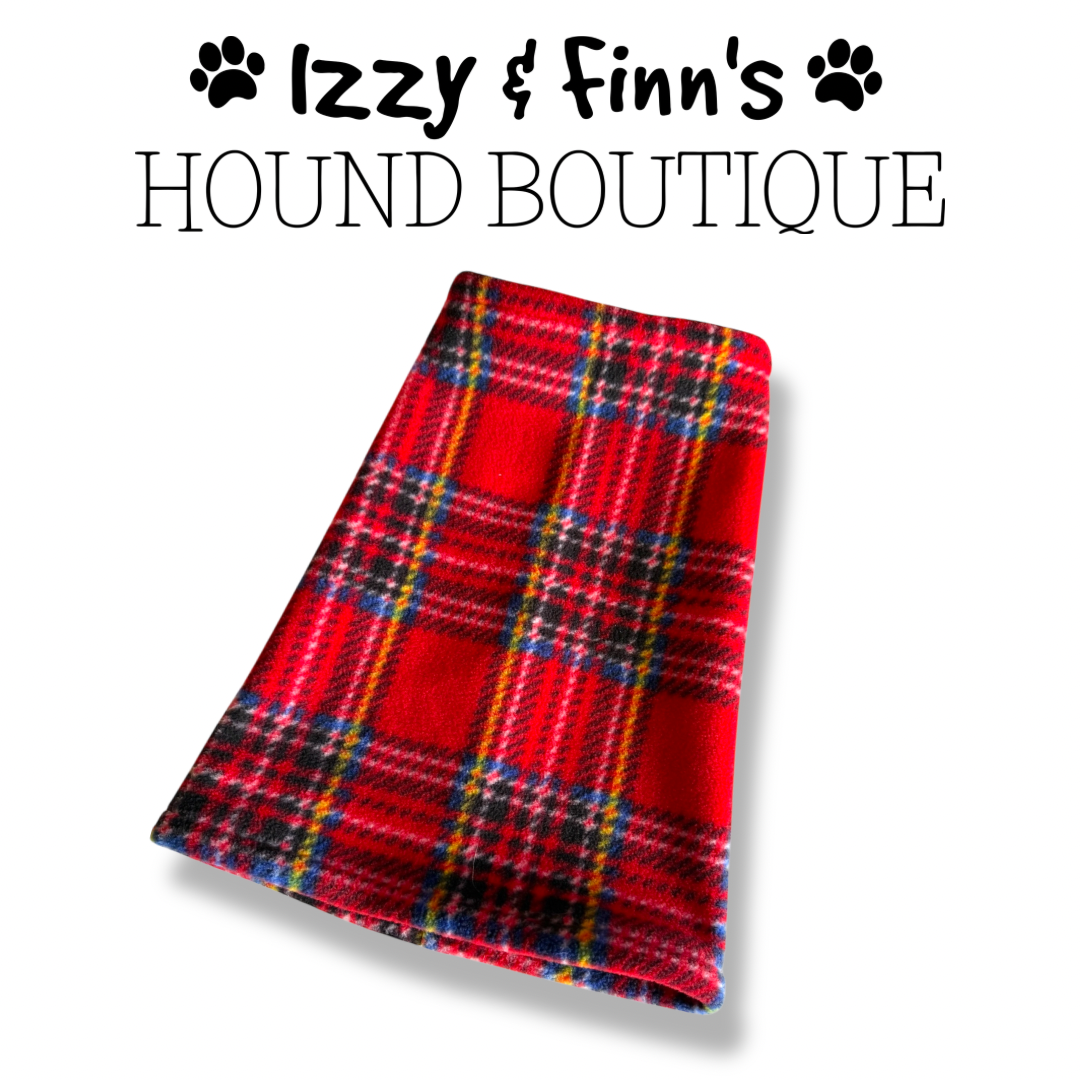 Ready Made - Red Tartan Fleece Greyhound Snood