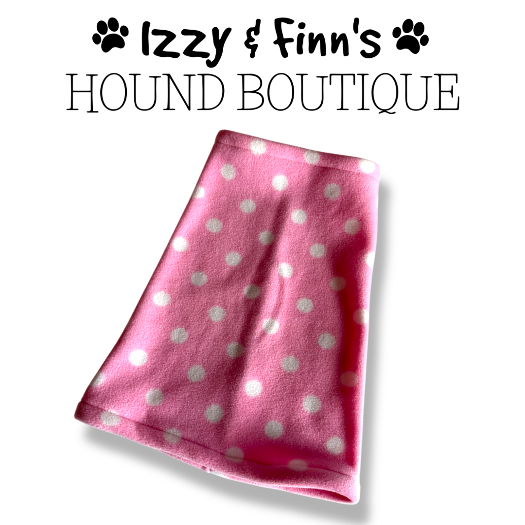 Ready Made - Pink Polkadot Fleece Greyhound Snood