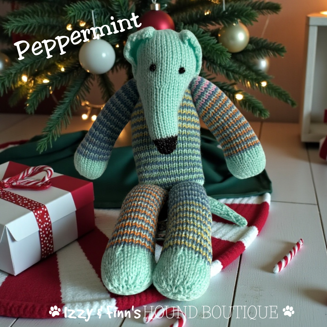 Peppermint - The Knitted Sock Dog