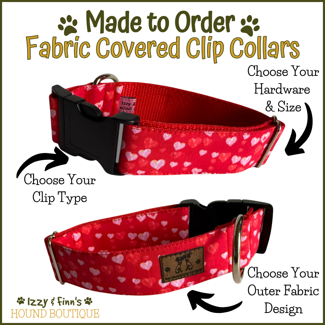Made to Order - Fabric Covered Clip Dog Collar