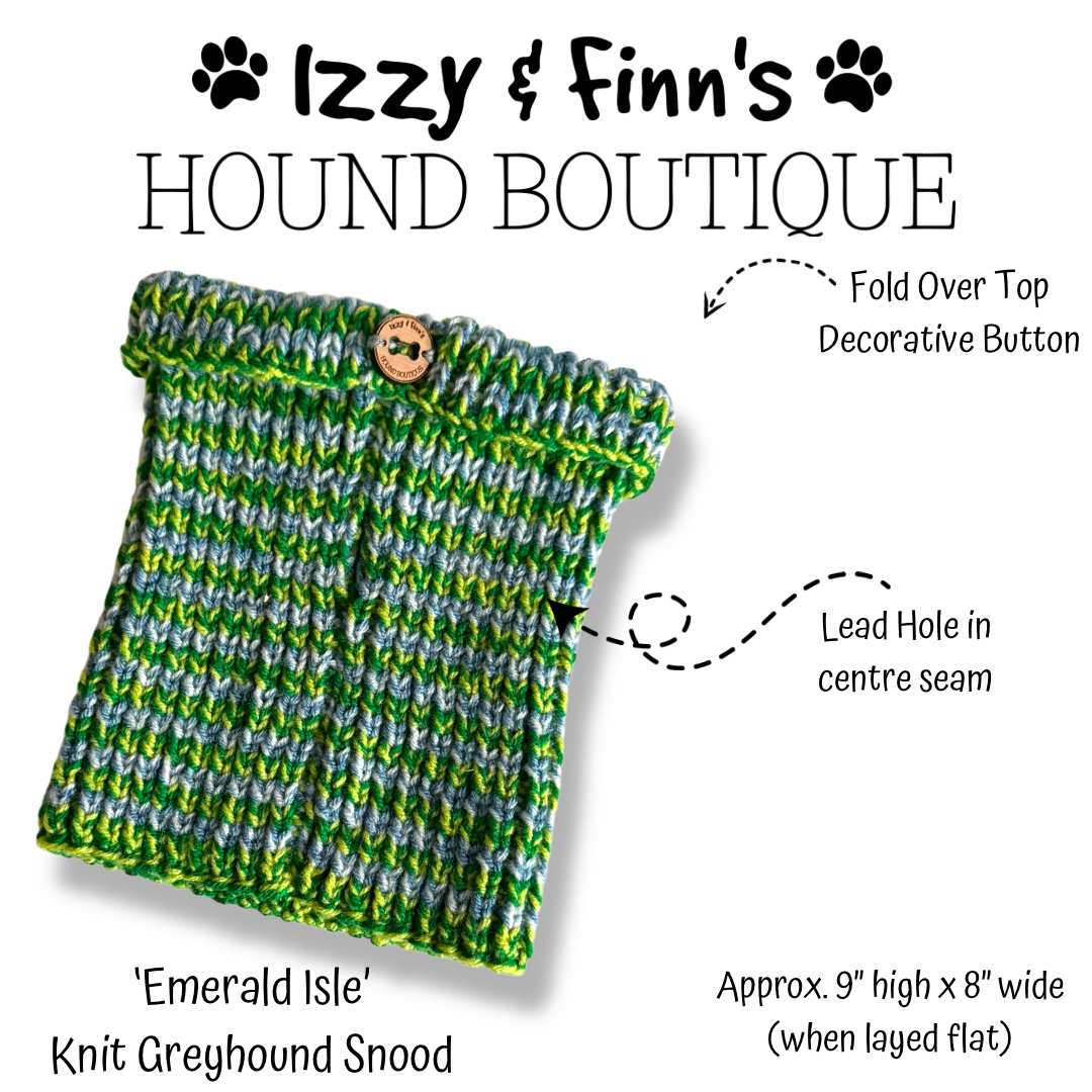 Ready Made -'Emerald Isle' Knitted Greyhound Snood