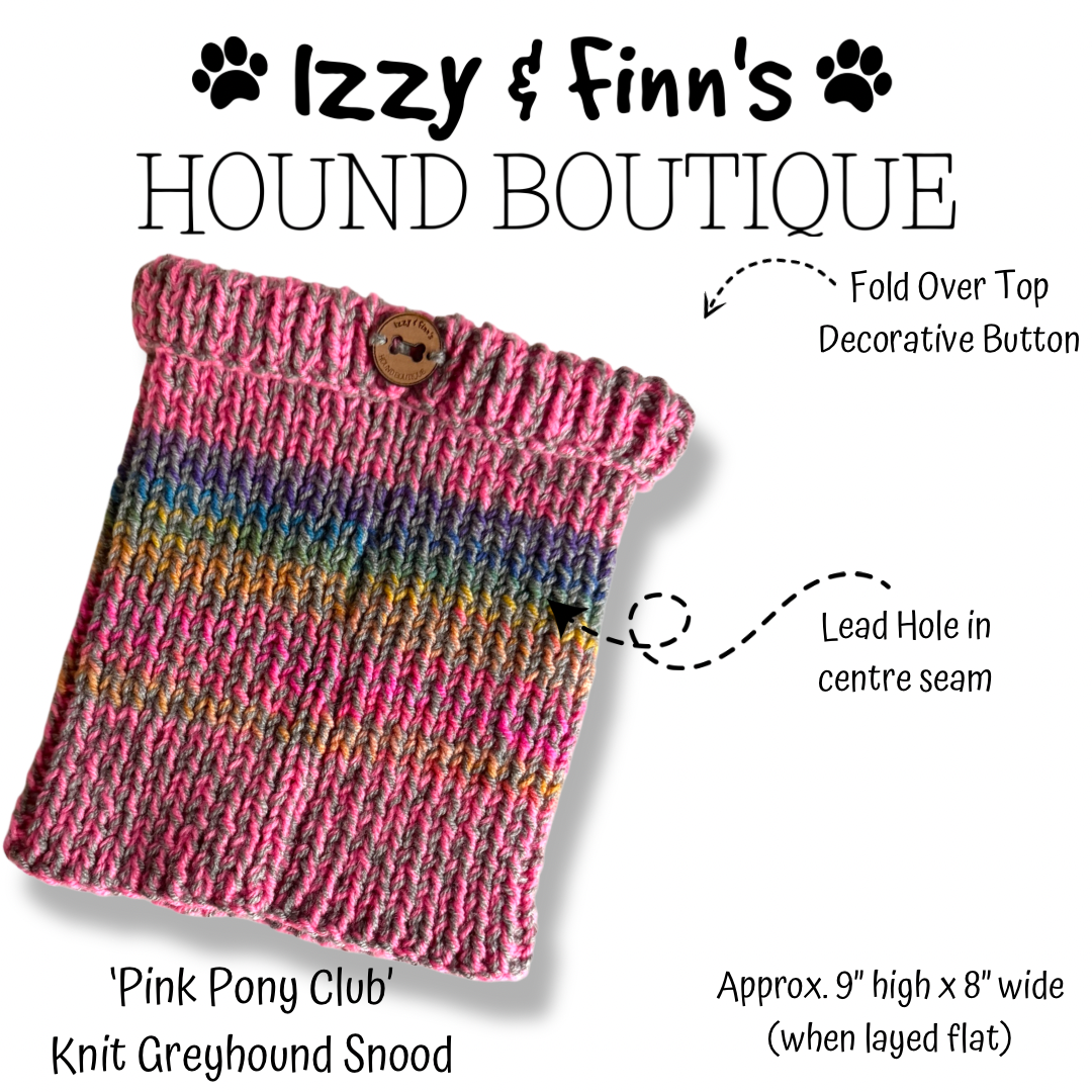Ready Made -'Pink Pony Club' Knitted Greyhound Snood