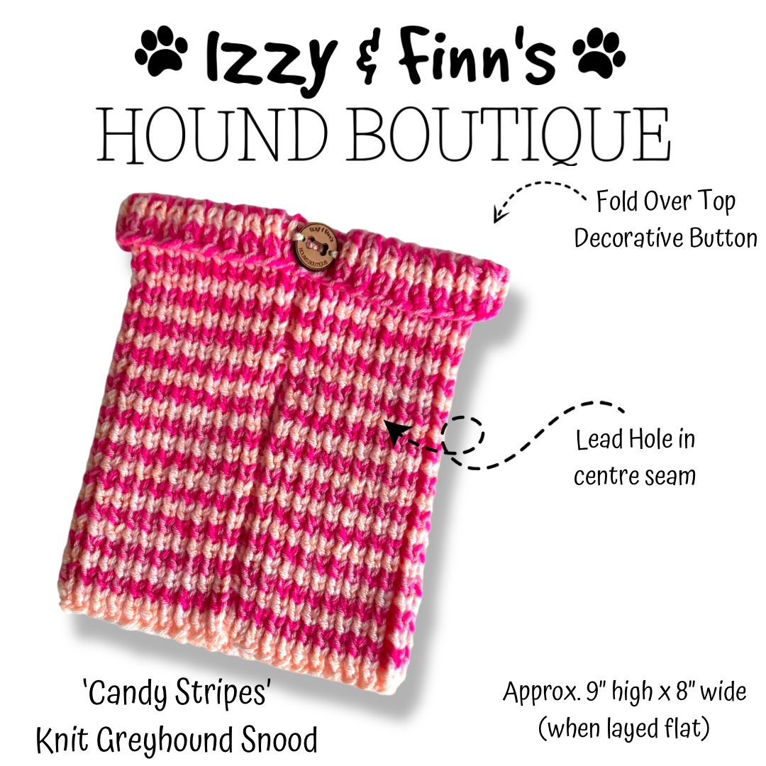 Ready Made -'Candy Stripes' Knitted Greyhound Snood