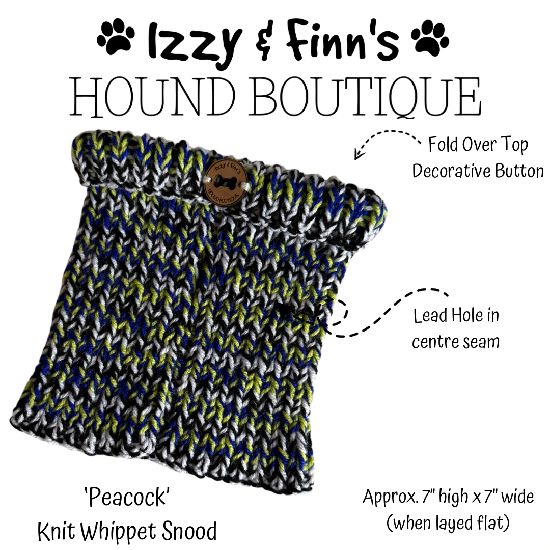 Ready Made - 'Peacock' Knitted Whippet Snood