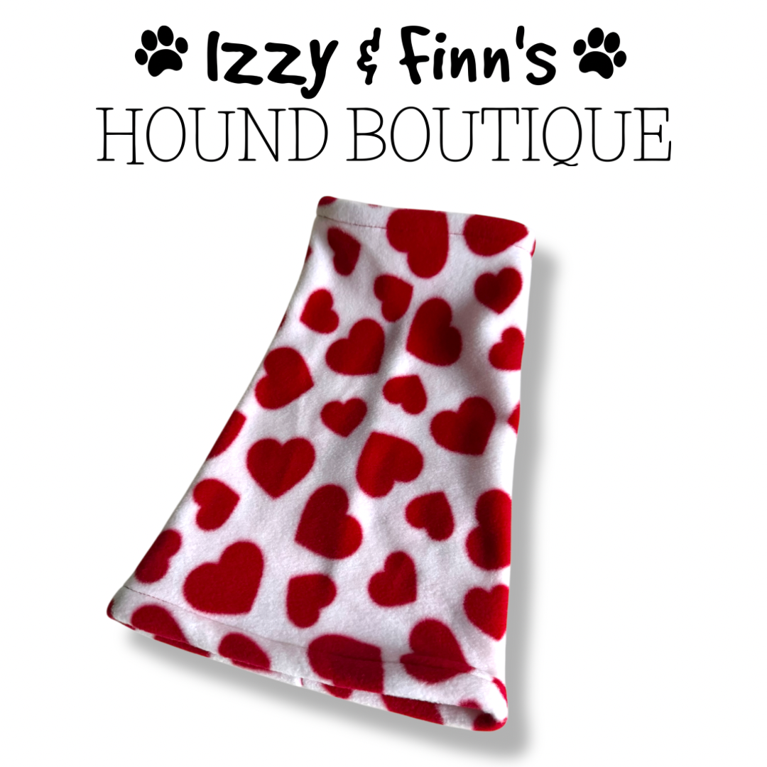 Ready Made - Valentines Hearts Red Fleece Snood