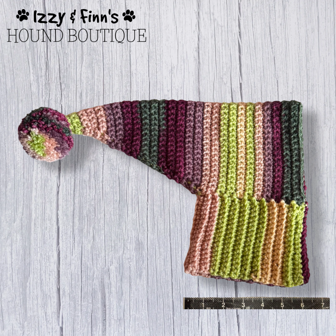 Ready Made - Avo Crochet Whippet Sized Pom Pom Hood Hat