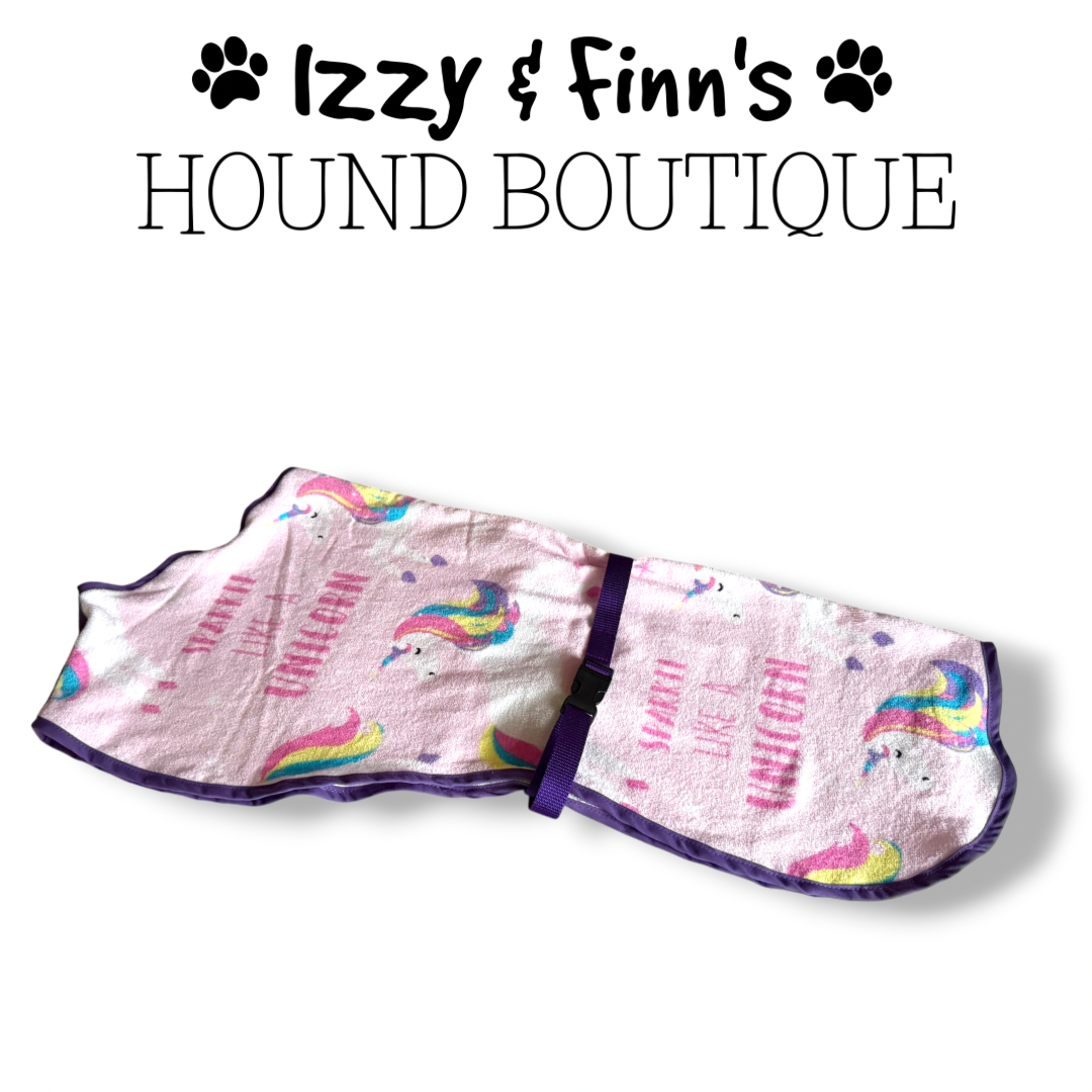 Sparkle Unicorn Towelling Cool Coat - Greyhound 28"