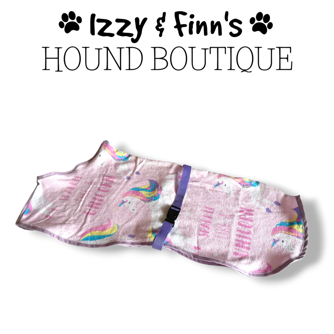 Sparkle Unicorn Towelling Cool Coat - Greyhound 26