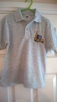 Children's Embroidered Polo Shirt (grey with forklift)