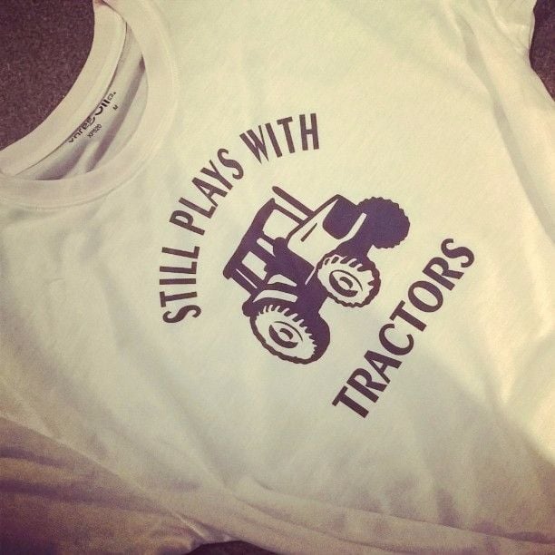 Still plays with Tractors white t-shirt