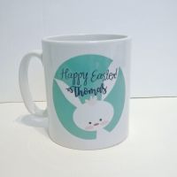 Personalised Easter Mug - aqua/teal colour