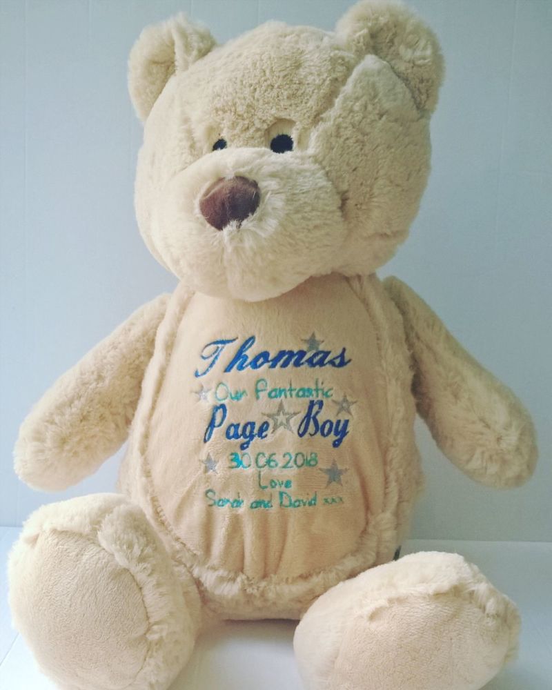 Embroidered Personalised Page Boy Teddy Bear