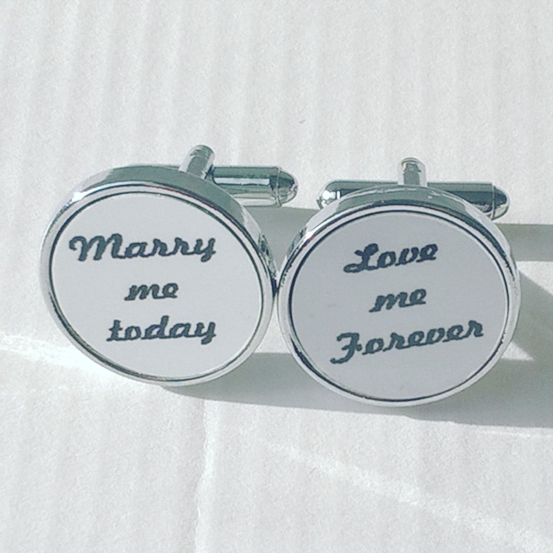 Marry me Today, Love me Forever Cufflinks - round