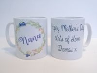 Personalised Floral Wreath Mug - lots of options available