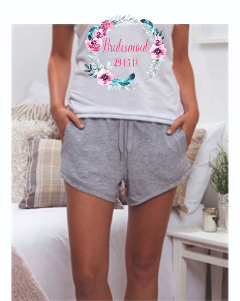 Personalised Floral Wreath Pyjama Set