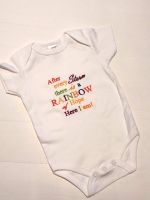 After every storm there is a rainbow of hope here I am -  Embroidered Baby Bodysuit
