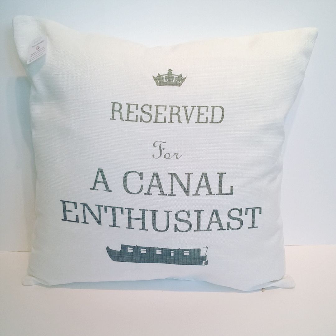 Reserved for A Canal Enthusiast ...... Linen Cushion | Narrow Boat Gift | C