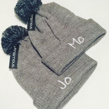Adult Personalised Beanie Bobble Hats (design your own)
