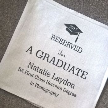 Reserved for A Graduate Personalised Linen Cushion
