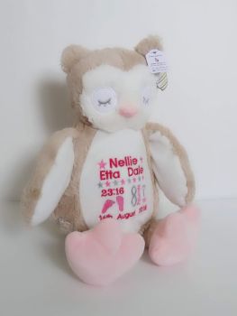 Personalised Owl Teddy Soft Toy 