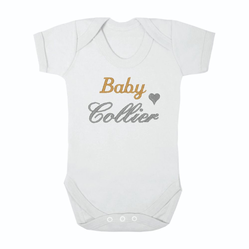 Personalised Baby Surname Unisex Baby Grow Bodysuit | Personalised Baby Ves