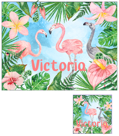 Personalised Flamingo Place mat and Coaster set