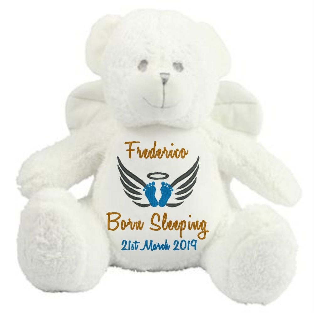 Embroidered Personalised Angel Bear Teddy Bear