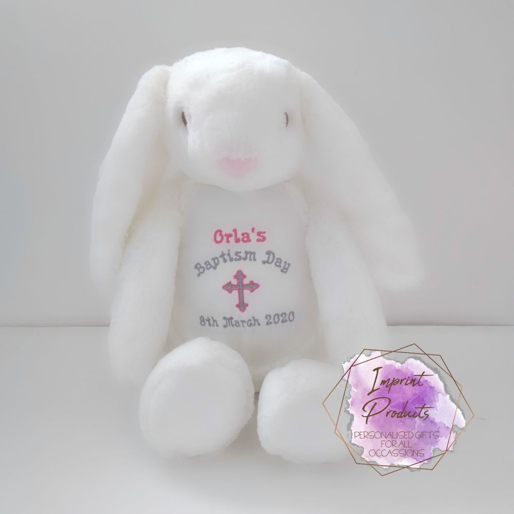 Baptism Bunny Soft Toy | Keepsake Baptism Gift | Baptism Teddy | Personalis