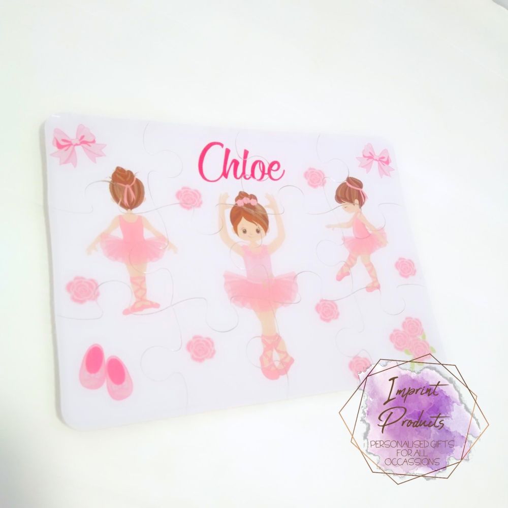 Personalised Ballerina themed jigsaw - 12 or 63 piece