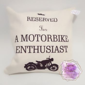 Reserved for a Motorbike Enthusiast Linen Cushion