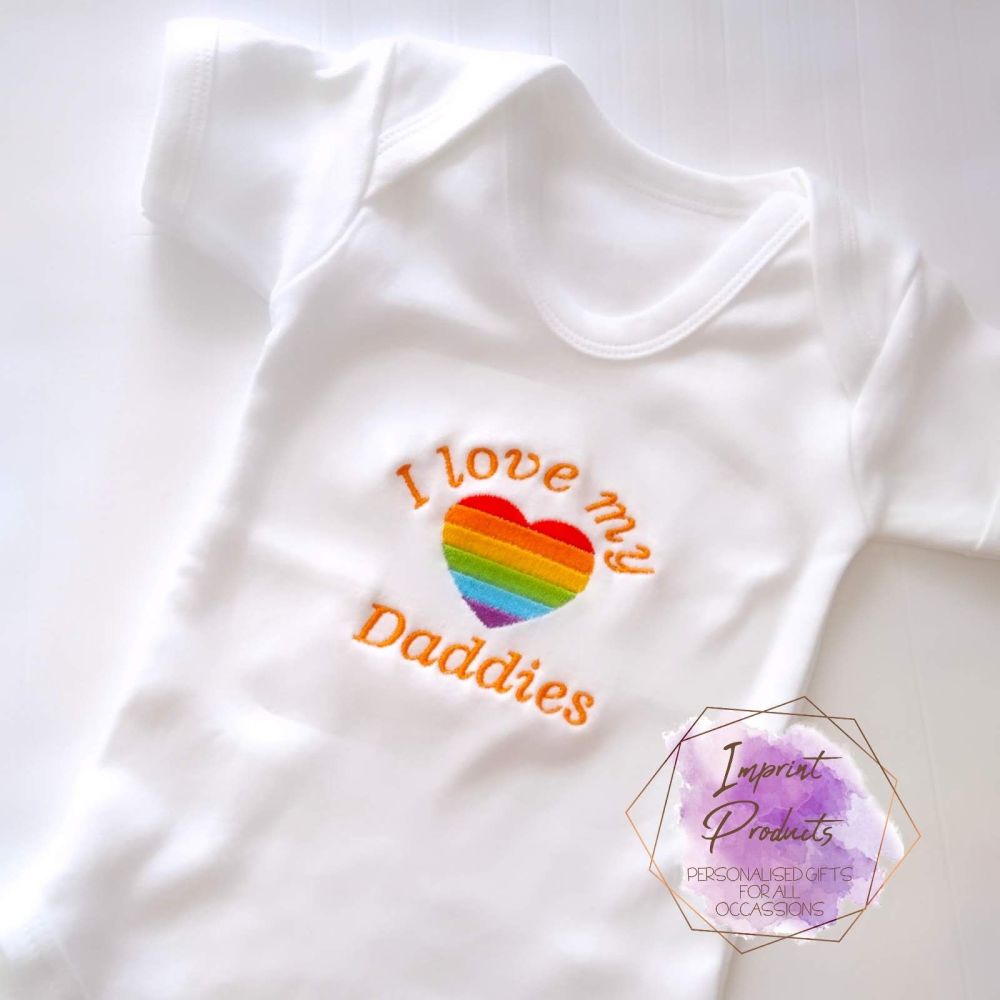 I Love My Daddies Baby Vest | Two Daddies LGBT Gay Pride Baby Vest