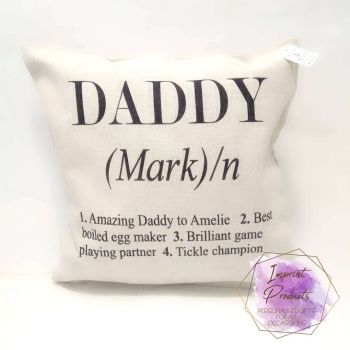 Personalised Daddy Linen Style Cushion