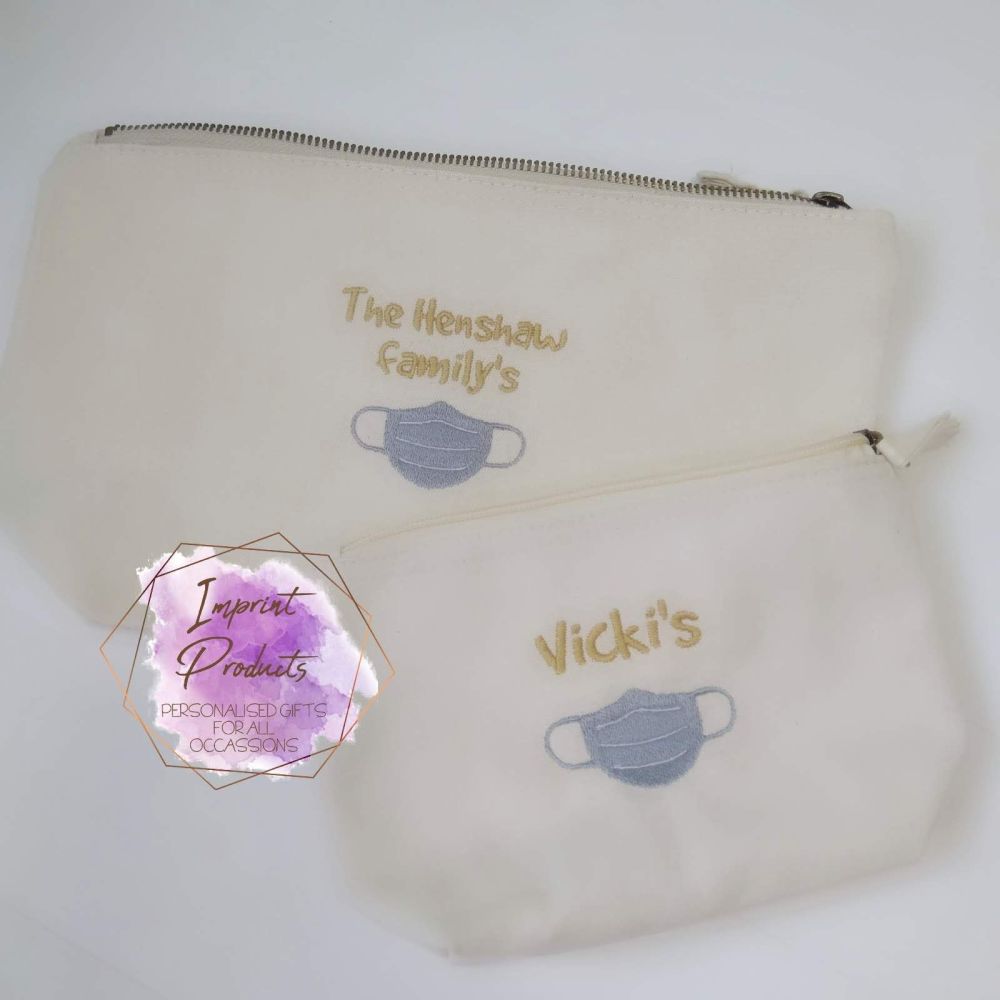 Face Mask - Personalised Embroidered Pouch