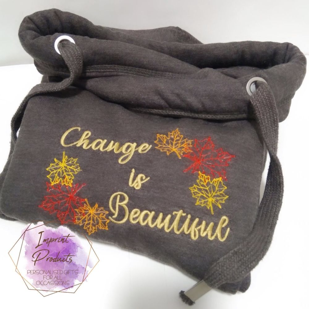 Autumn Cowl Neck Hoodie - Change is Beautiful