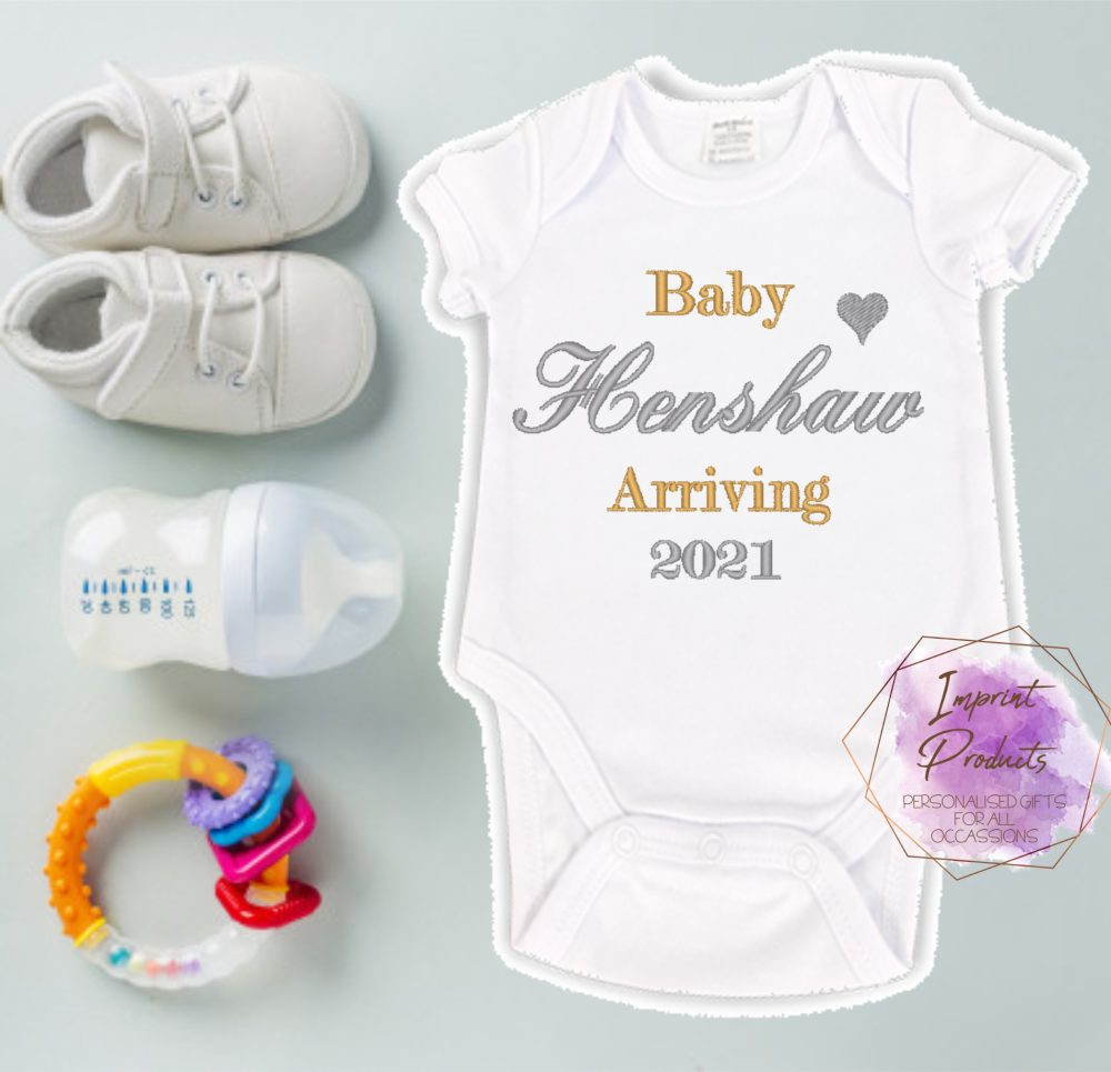 Baby Arriving 2021 Pregnancy Announcement Baby Vest