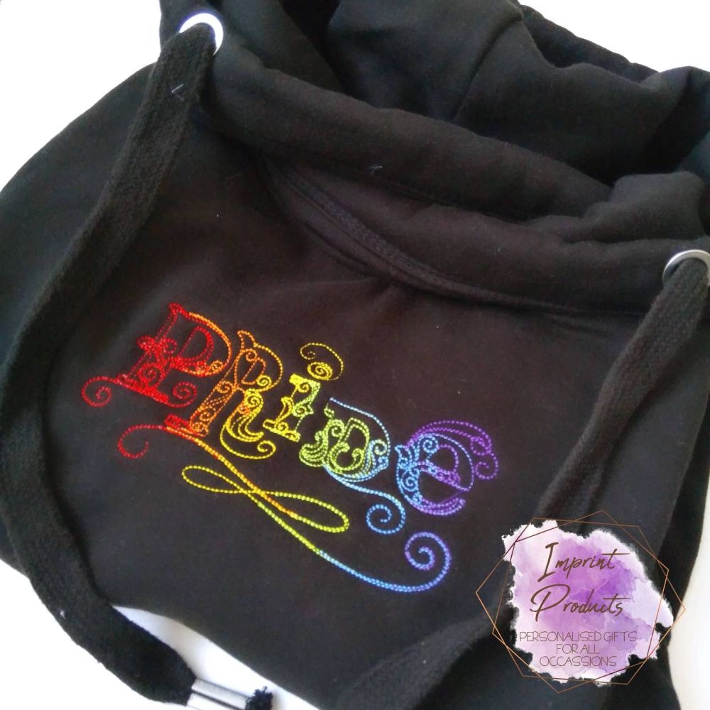 Pride Unisex Embroidered Sweatshirt or Cowl Hoodie