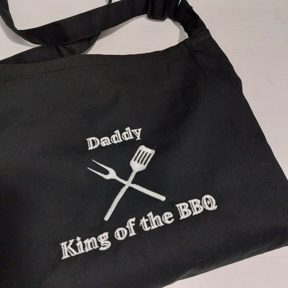 Daddy King Of The BBQ Embroidered Apron