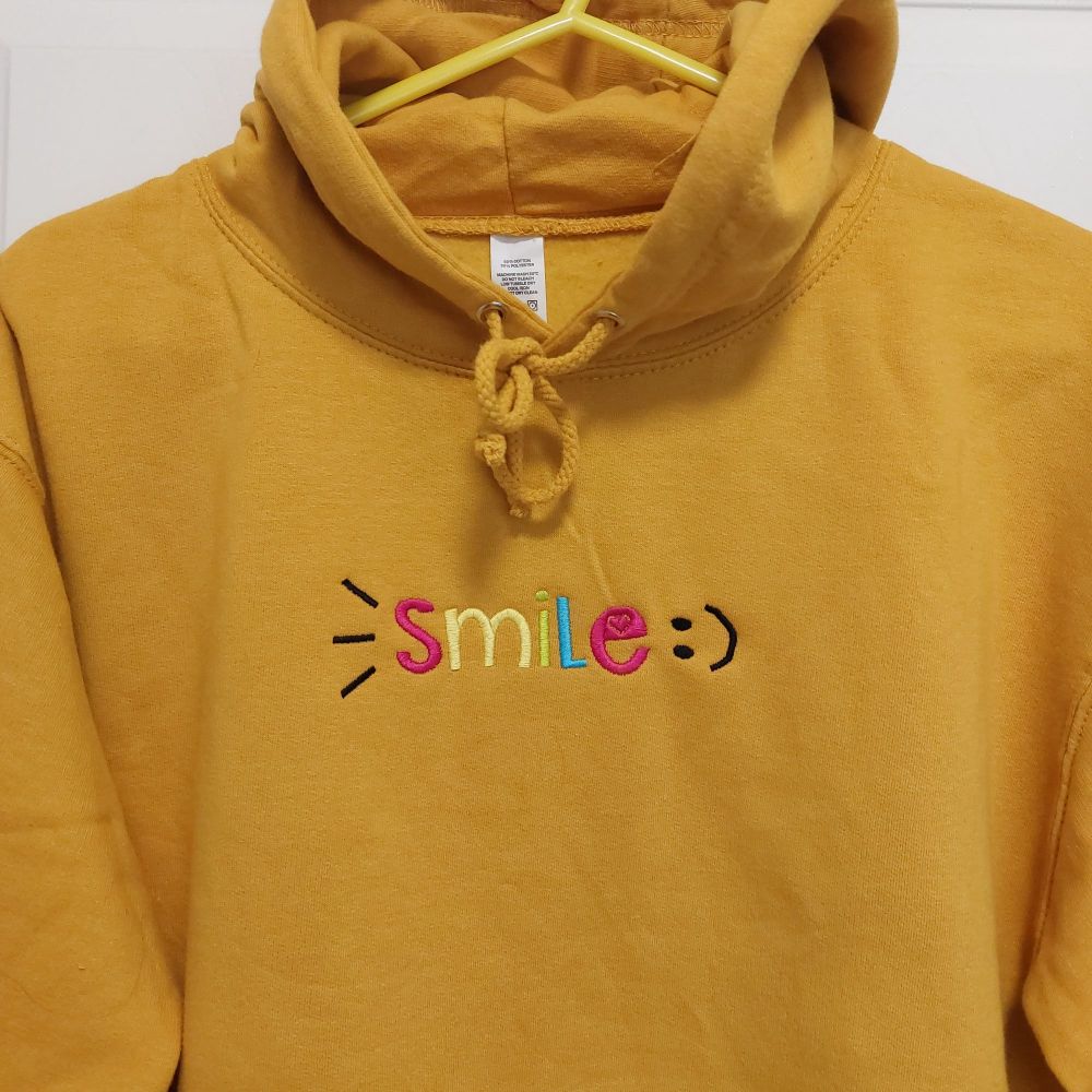 Smile embroidered hoodie
