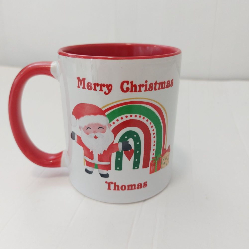 Personalised Christmas Rainbow Mug