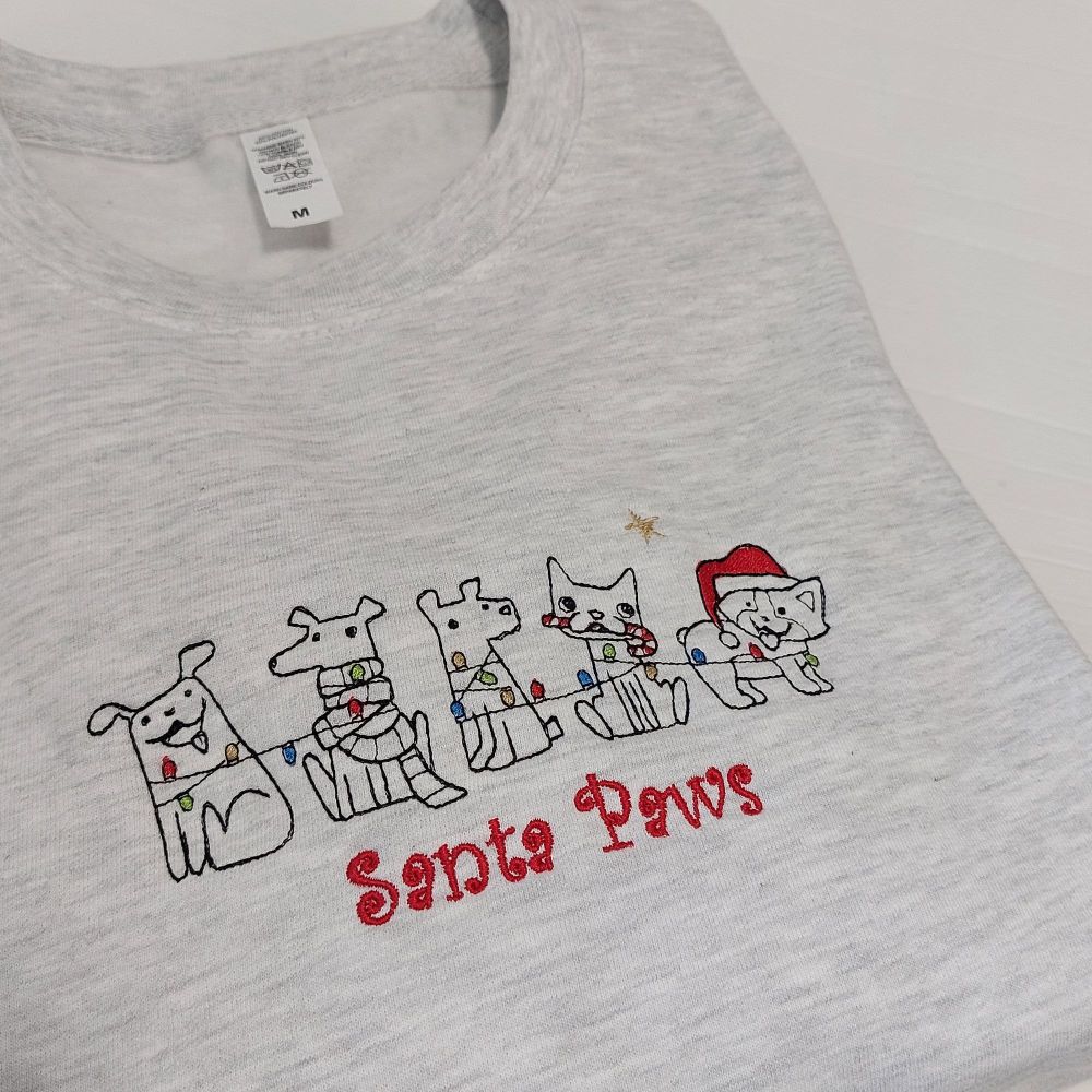 Santa Paws Embroidered Sweatshirt