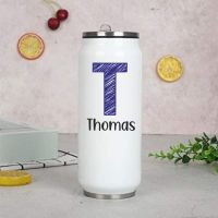 ** SAMPLE ** Initial Can Water Bottle With Straw