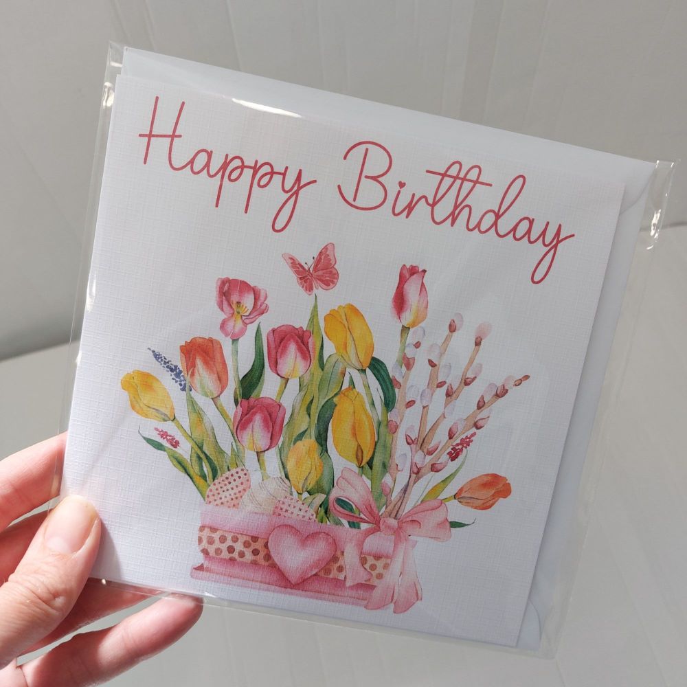 Happy Birthday Floral Greetings Card