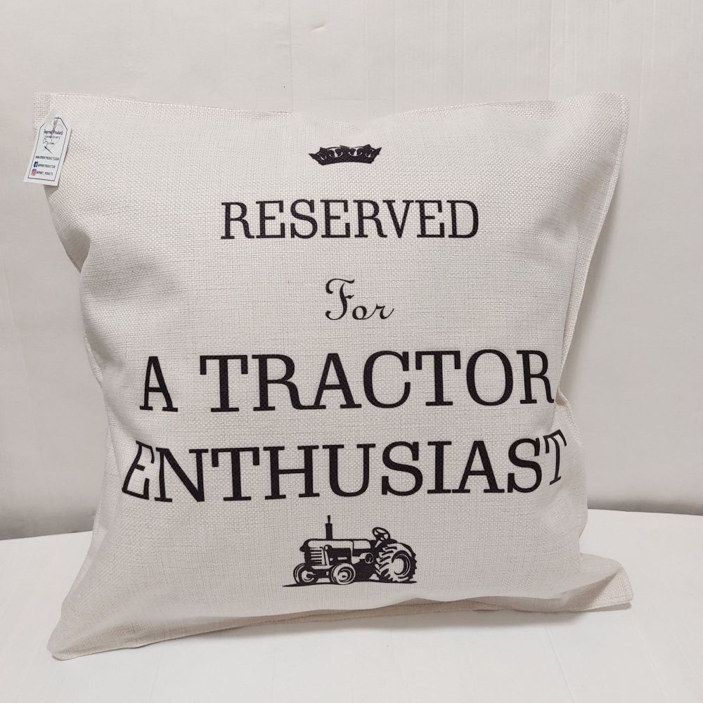 Reserved for A Tractor Enthusiast Linen Cushion