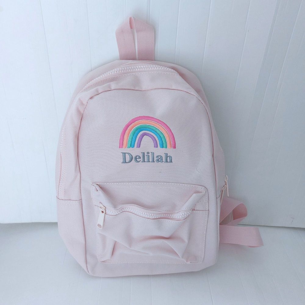 Personalised Rainbow Mini Fashion Backpack